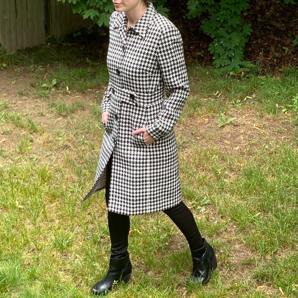 Vintage Larry Levine Houndstooth Peacoat